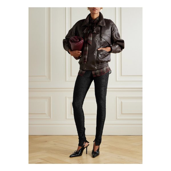 부클레 자카드 니트 레깅스 블랙 46376663162844088