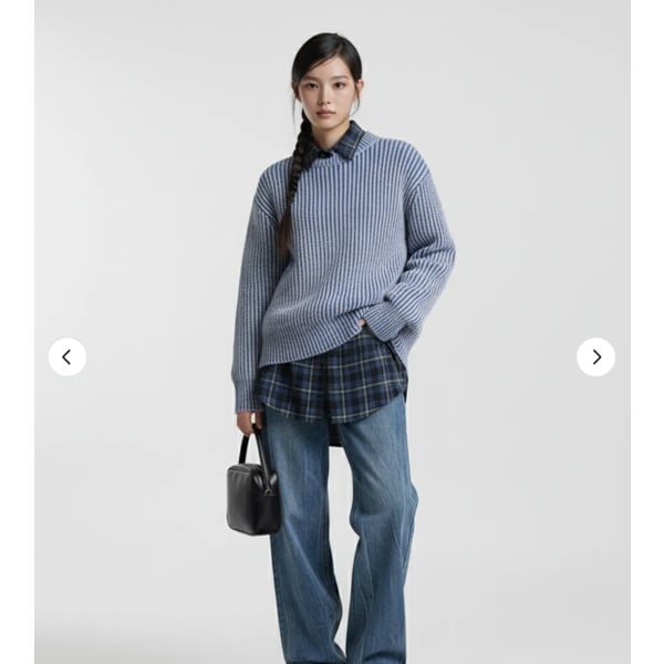 [시흥점] 골지짜임 세미오버핏 니트(남여공용)/JGZZ51A01BL