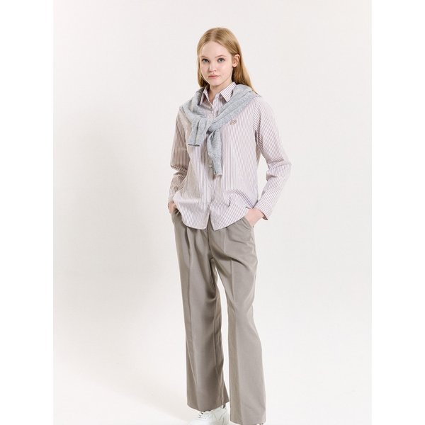 LOVE STRIPE SHIRT_BEIGE