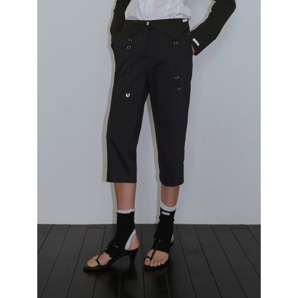 Garter Capri Pants - Black