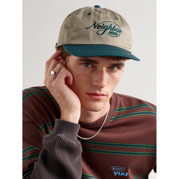 네이버후드 투톤 로고 자수 트윌 베이스볼 캡 46376663162915414