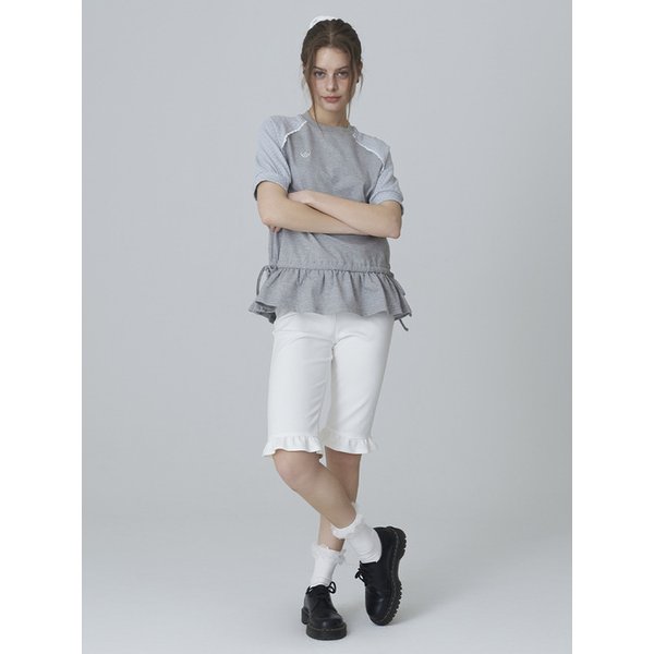 ABELLE FRILL LEGGINGS PANTS - WHITE