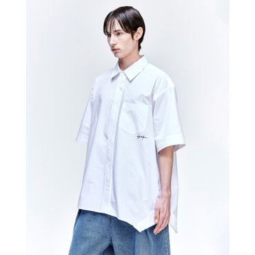 송지오 옴므 리버스 엔젤 호머 하프 셔츠 화이트 SH3SH376WH