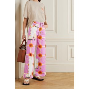 Printed High-rise Wide-leg Jeans 핑크 560971904508480