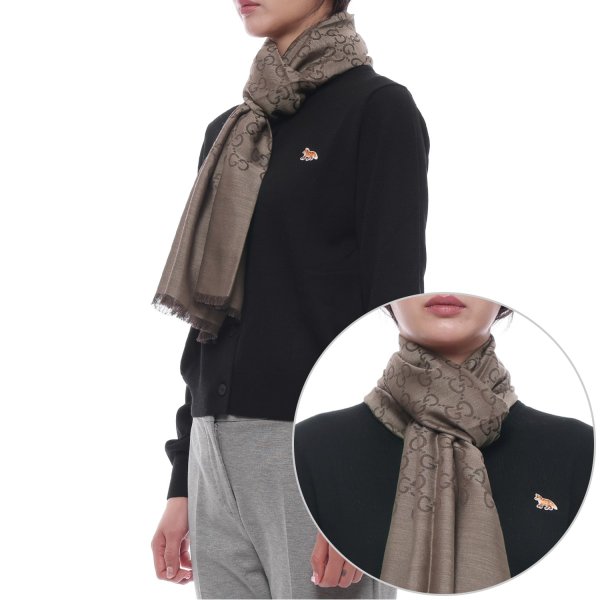 [부산점] [구찌] 25FW 여성 GG 자카드 울 실크 머플러 (165904 3G646 9664 W 25F)