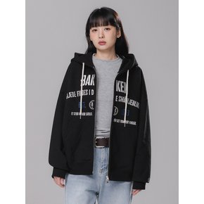 포시즌 Embroidered 투웨이 후드집업 BK7993_블랙