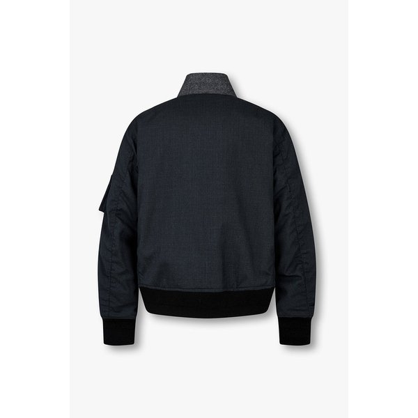 남성 배색 립 트림 슈팅 블루종 (챠콜) 6425301500000