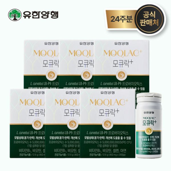 [모발유산균] 모큐락+ LB-P9 와이즈바이옴 4주분*6병 (24주분)