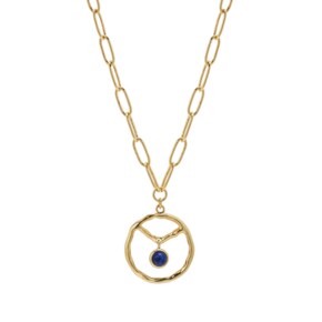 라페 솔 드롭 콤비 목걸이-라피스라줄리 / La Paix Sol Drop Combi Necklace - Lapis Lazuli