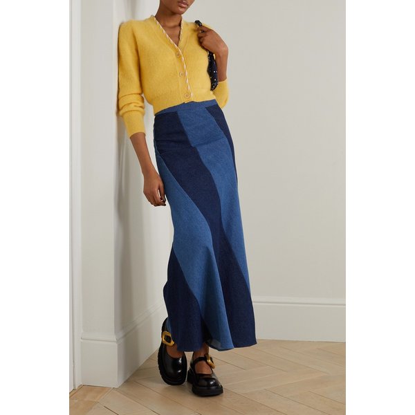 바체바 세라 패널 데님 맥시 스커트 블루 1647597302477759