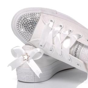 스니커즈 144 CONVERSE SWAROVSKI LADY WHITE OX White