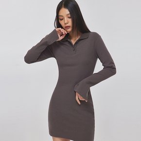 SLIT LONG SLEEVE POLO DRESS_T326DS500(CC)