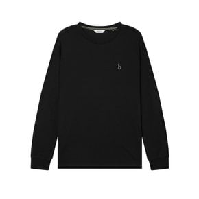 [24SS] [Essential] 블랙 조직감 긴팔 티셔츠 HZTS4A343BK