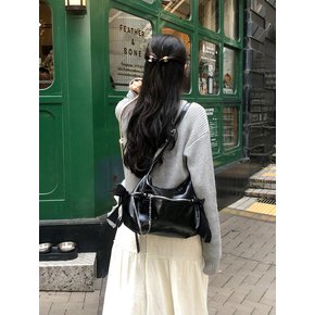 Belted ribbon bag_black