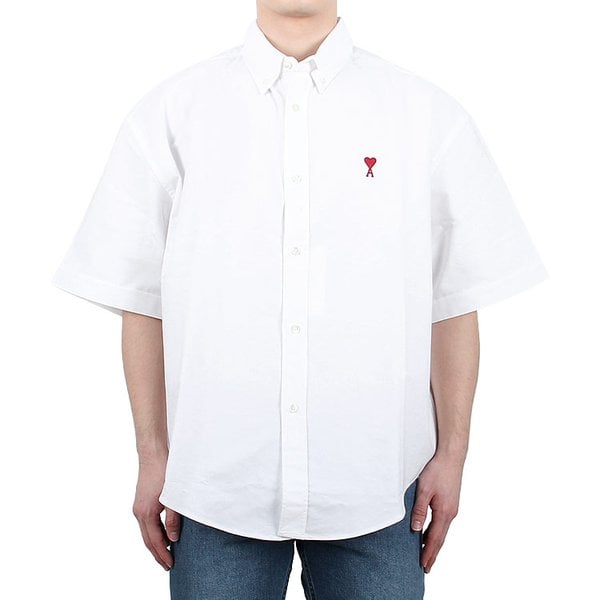 [시흥점] 하트로고 자수 옥스포드 반팔 셔츠 (HSH230 031 168)