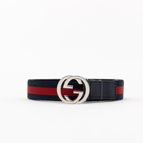 키즈 GG 로고 웹 디테일 벨트 네이비 GUCCI 258155 HAEEJ 8497