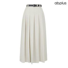 [ab.plus/신상] 벨트 세트 핀턱 플리츠 롱 스커트 (LSA2MS32A)