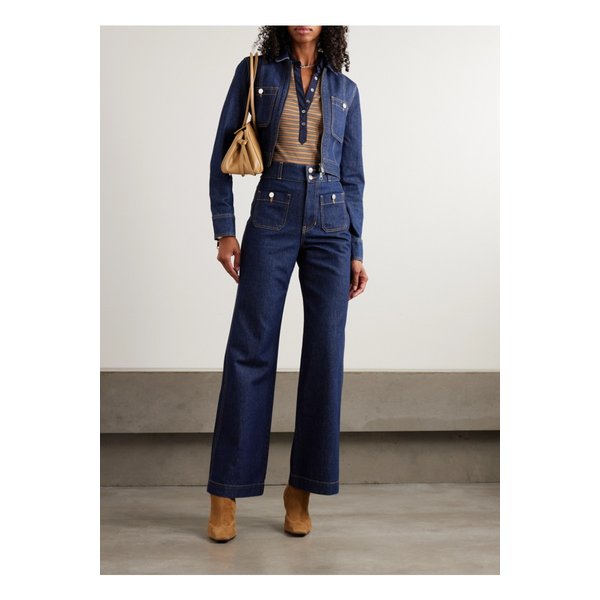 베로니카비어드 패티 크롭 데님 재킷 네이비 46376663162844291