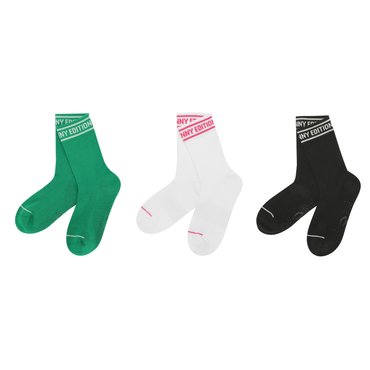 마스터바니 25S/S(421E1SC103)  여성 논슬립니 파일조직 레터링 중목양말