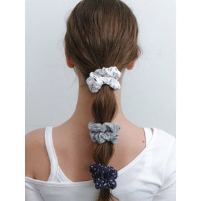 [3set] eyelet mini flower scrunch