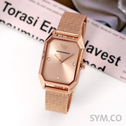알마니 여성 로즈골드 사각 메쉬시계 AR11347 - SSG.COM