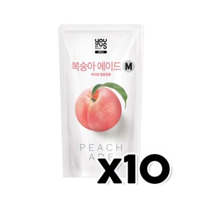 유어스 복숭아에이드 M 아이스파우치음료 230ml x 10개