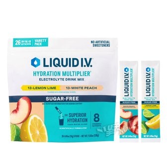  리퀴드 아이비 슈가프리 하이드레이션 멀티플라이어 26팩 LIQUID I.V. HYDRATION MULTIPLIER