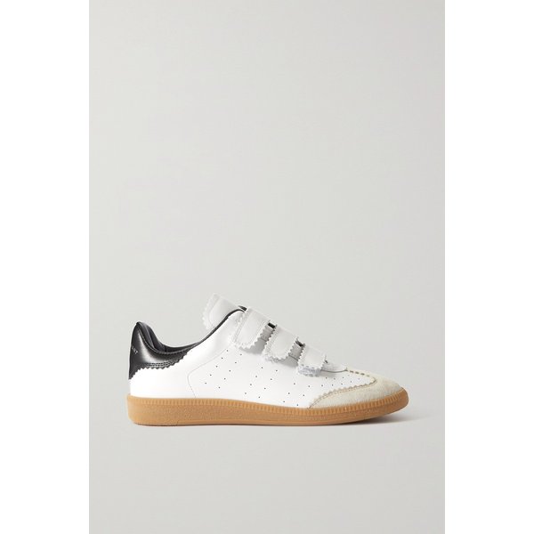 베스 스웨이드 트리밍 가죽 스니커즈 화이트 6630340696429260