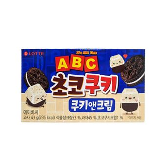  ABC 초코쿠키 쿠키앤크림 43g 쵸코 과자 간식 안주