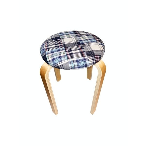 Real patchwork stool (navy)