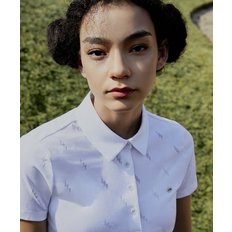 [바스키아 브루클린] 그래픽 자카드 반팔 셔츠 여성