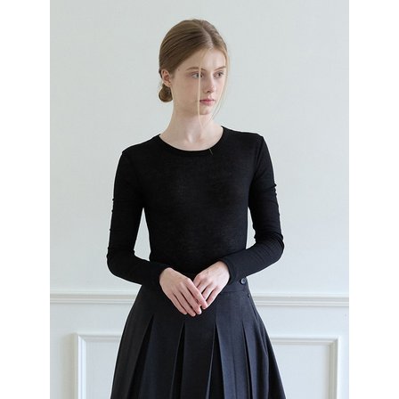 에드워드벌룬 Wool tencel long sleeve - Black