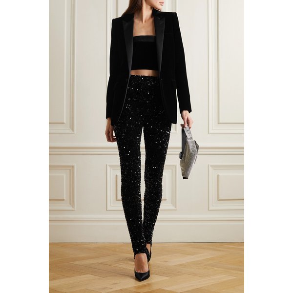 리차드퀸 시퀸 스트레치 저지 스터럽 레깅스 블랙 1647597302578459