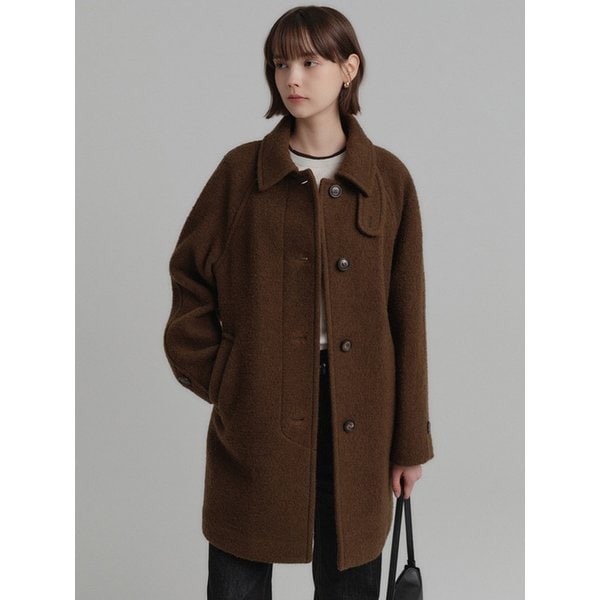 [NEW 컬러] 헤일리 울 부클 하프 코트_브라운 / HAILY WOOL BOUCLE HALF COAT_BROWN