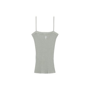 Ribbed Slit Strap Top_gray