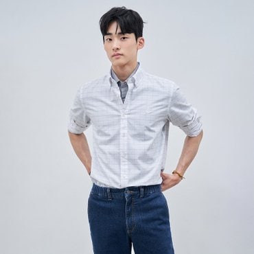빈폴 필라필 그리드 체크 셔츠 - 화이트 (BC4164O111)