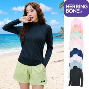 여자 집업 래쉬가드 루즈핏 빅사이즈 심플 오버핏 래쉬 수영복 비치웨어 긴팔 상의 RC903W