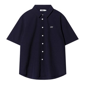 PATCH SEERSUCKER SHIRT_ NAVY