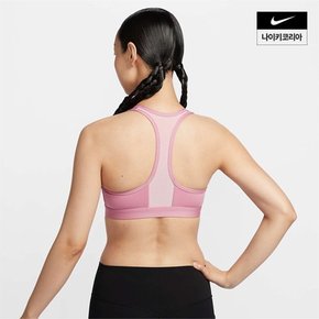 우먼스 나이키지퍼 미디엄 서포트 패드 스포츠 브라 NIKE FN2732-699