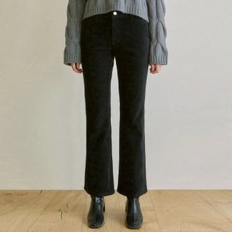 얀13 CORDUROY SEMI BOOTCUT PANTS_BLACK