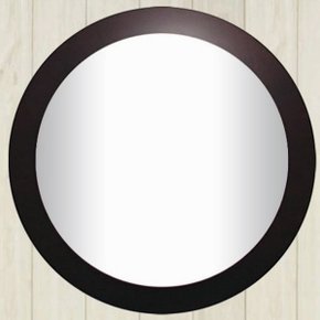 우드 디자인 원형 벽거울 화장대 현관 거실 60cm