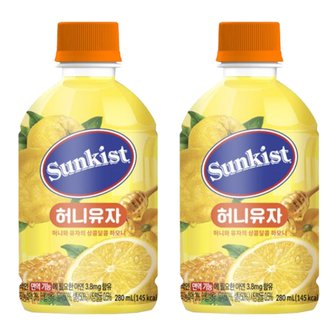  허니유자 280ml x 48페트 썬키스트 음료