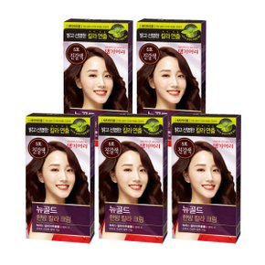 뉴골드 한방 칼라 크림 염색약 진갈색 5호x5개 염색