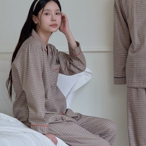 여성 국내산 순면 개버딘 9부 잠옷 상하세트 케드 카라