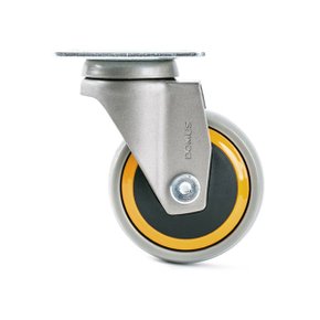 캐스터 100MM(그레이) 일반형 무소음 우레탄 고중량 바퀴 카트