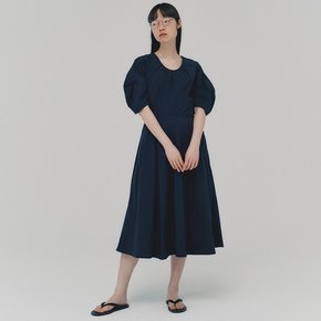 Lantern Sleeve Dress_DARK NAVY