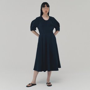 Lantern Sleeve Dress_DARK NAVY