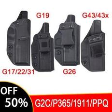 Tactical Glock 17 19 22 26 31 43 43X Inside Waistband Concealed Carry Gun Holster Custom Belt Clip F