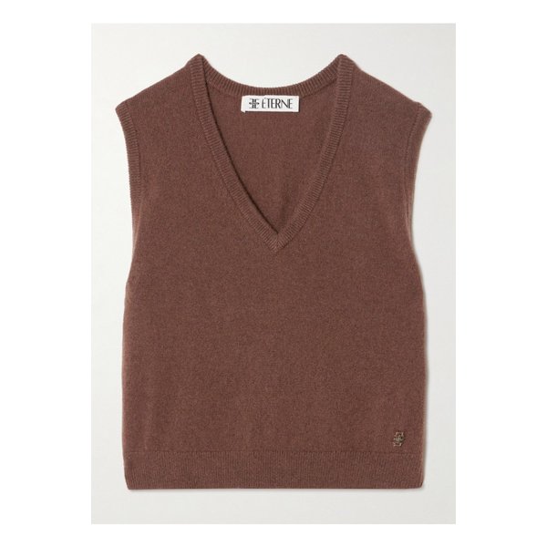 에턴 레니 크롭 장식 캐시미어 베스트 브라운 1647597355789076