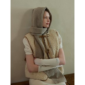 [연말 스페셜 6mm+10mm 진주귀걸이 증정] Hood muffler balaclava - Beige